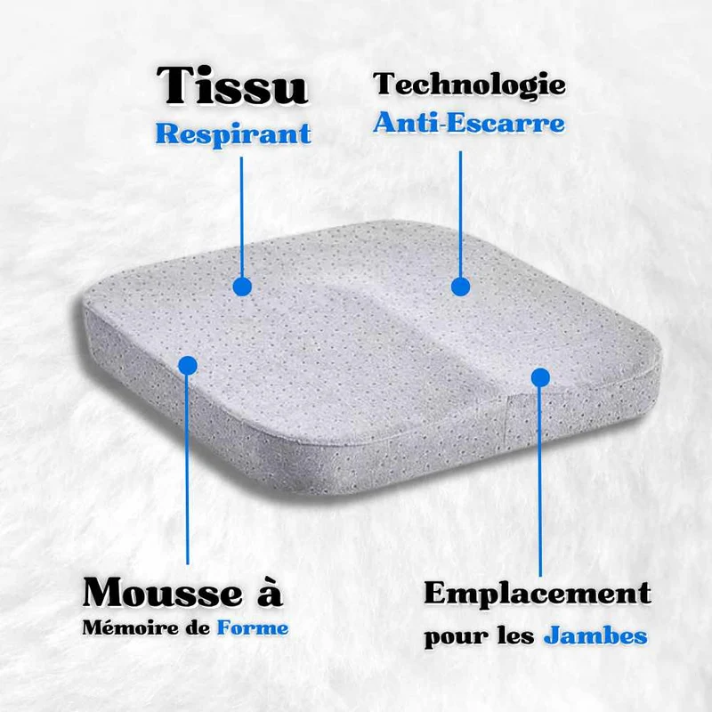 Coussin Anti-Escarre mémoire de forme gris