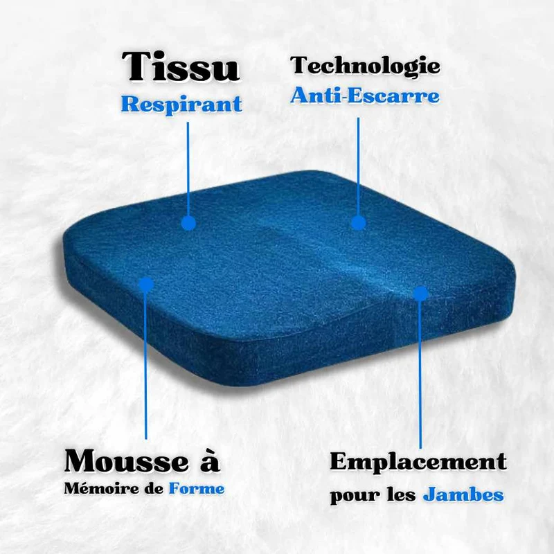 Coussin Anti-Escarre mémoire de forme bleu