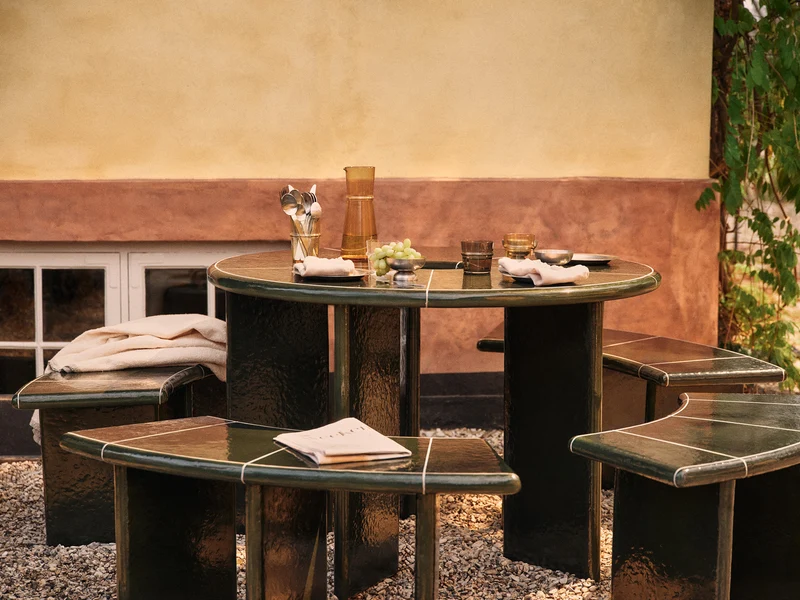 Deya Dining Table - Dark Green