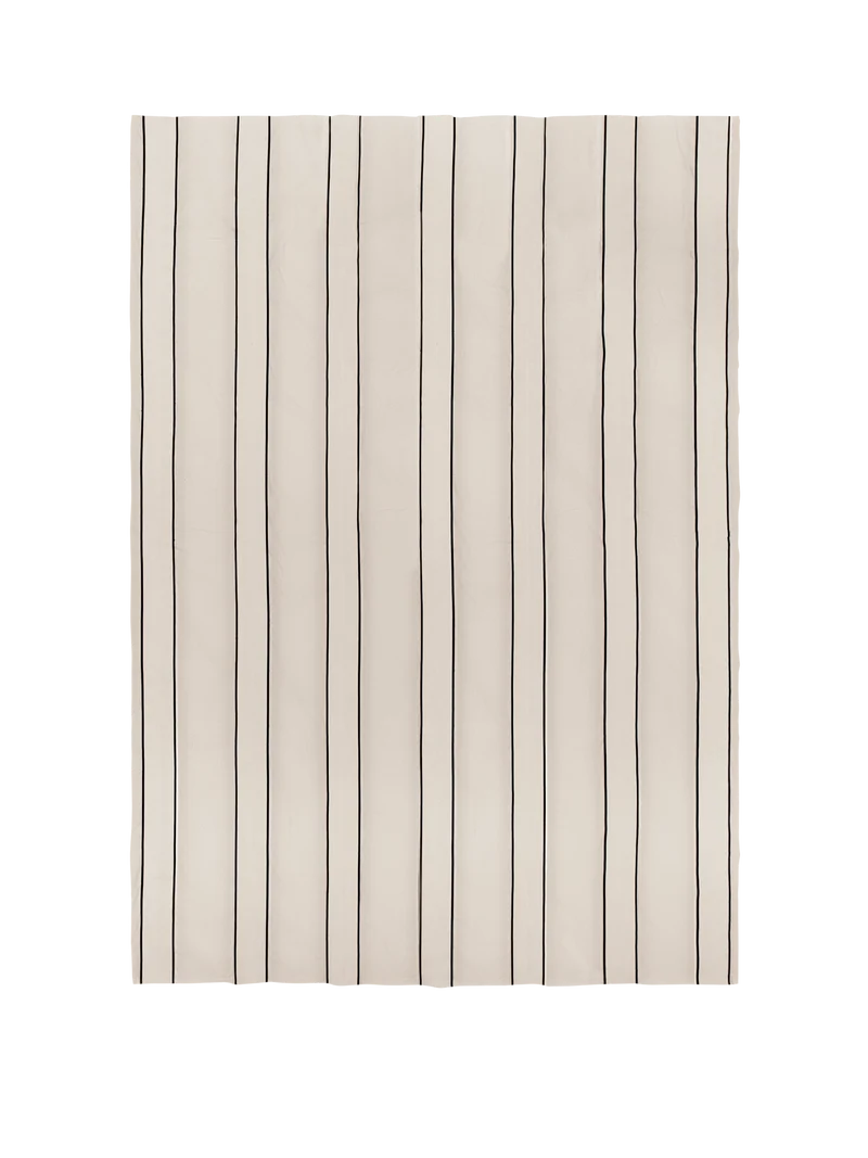 Twill Bedspread - Single - Off-White/Black