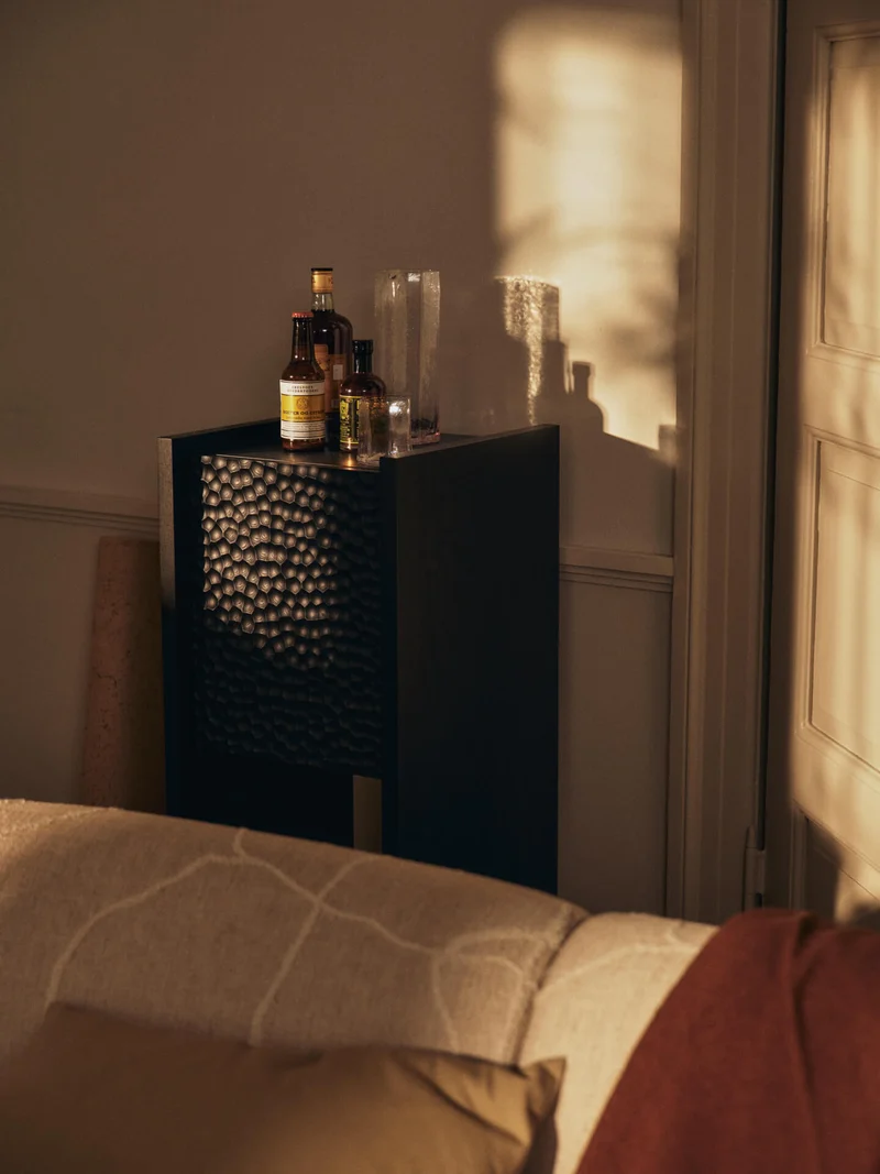Scarni Pedestal Cabinet - Dark Stained Ash