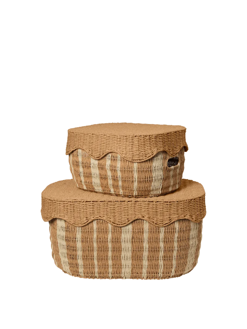 Rivan Storage Baskets - Set of 2 - Natural/Off-White