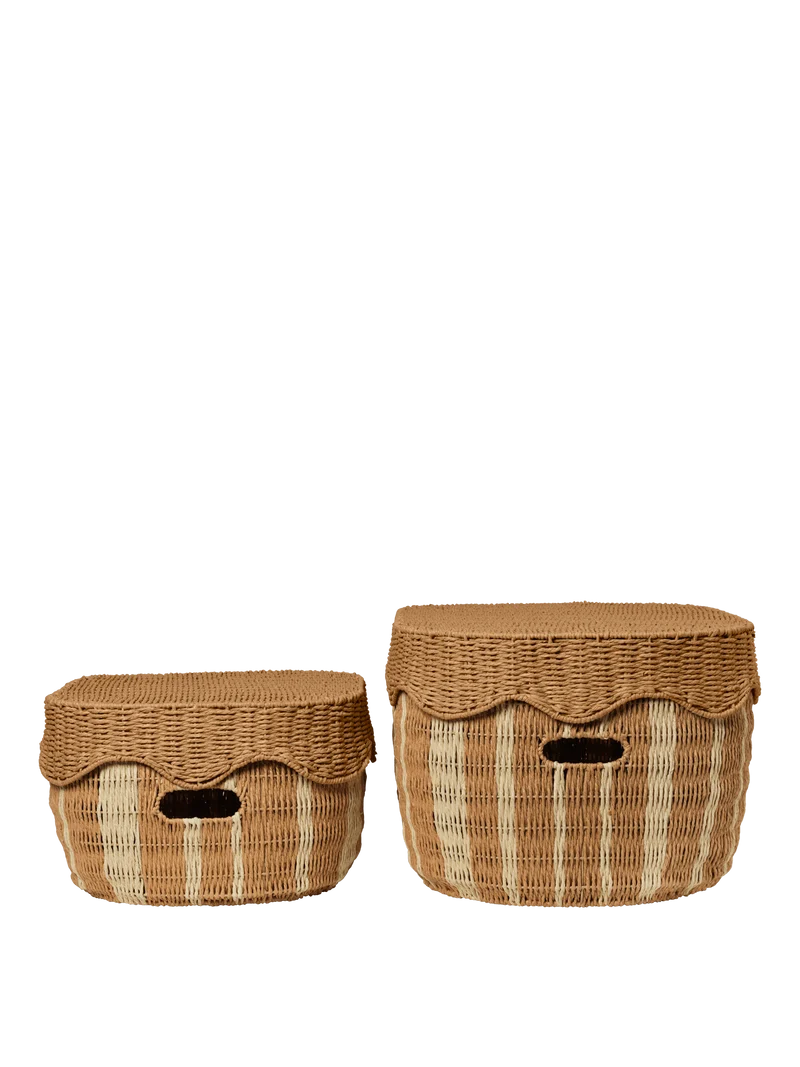 Rivan Storage Baskets - Set of 2 - Natural/Off-White