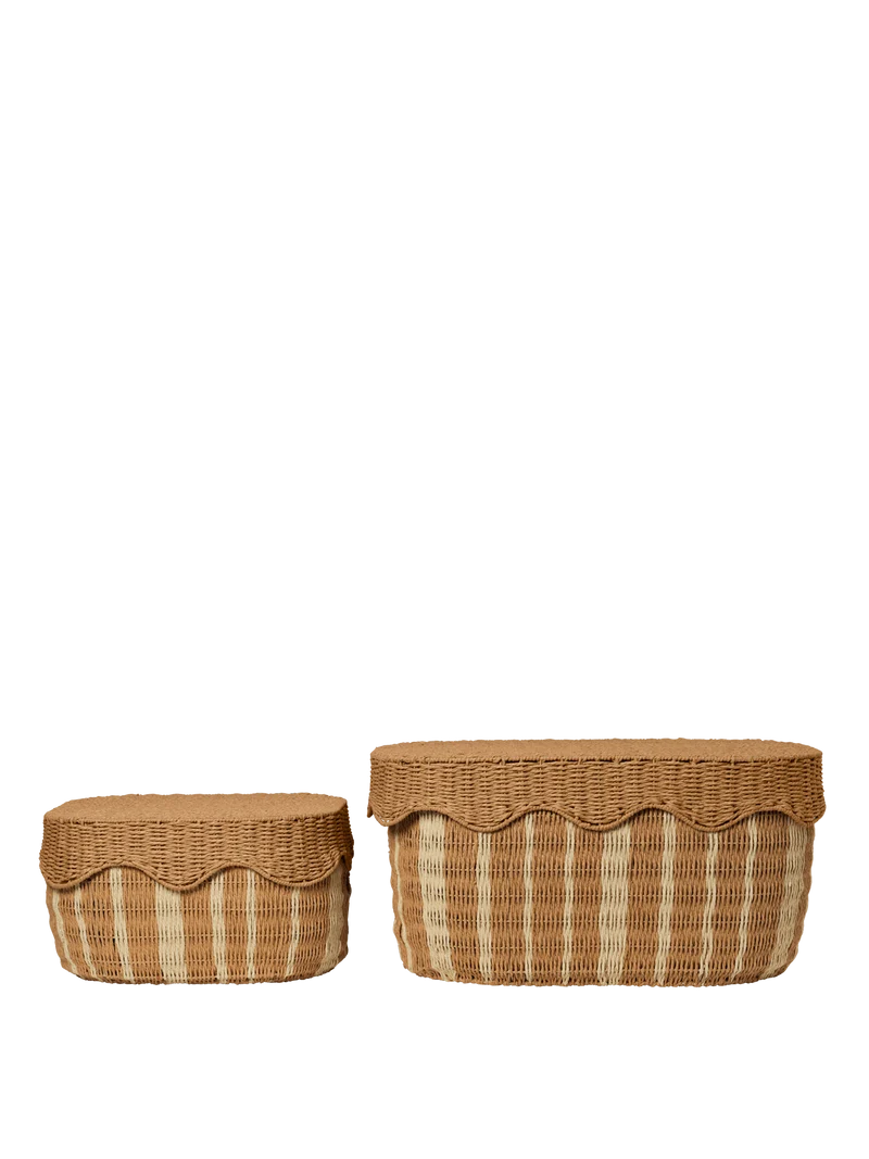 Rivan Storage Baskets - Set of 2 - Natural/Off-White