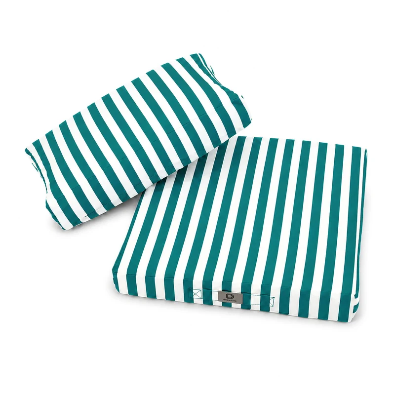 Ensemble Coussins Salon Jardin 50x60 Rayure Vert - Premium 270g (Assise + Dossier)