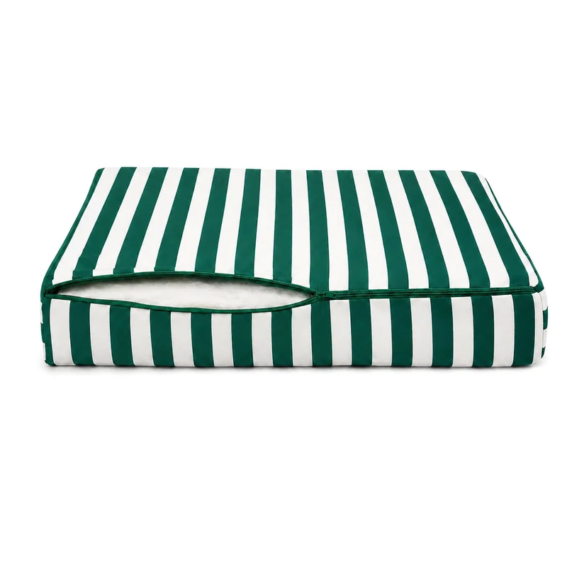 Ensemble Coussins Salon Jardin 50x60 Rayure Vert - Premium 270g (Assise + Dossier)