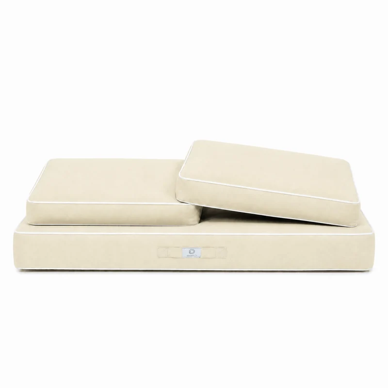 Ensemble Coussins Premium 120x60 Jaune Beurre - 1 Assise + 2 Dossiers (Épais 12cm & Passepoil)