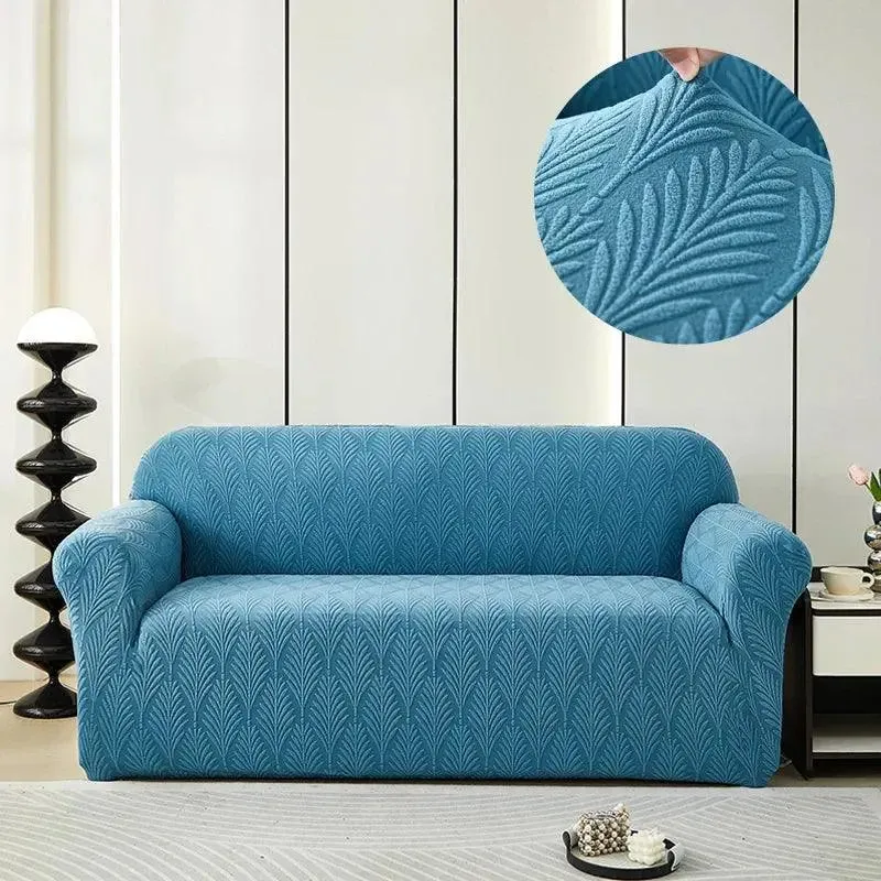 Jacquard Bleu - Housse de Canapé Extensible