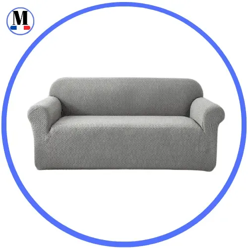 Jacquard Gris - Housse de Canapé Extensible