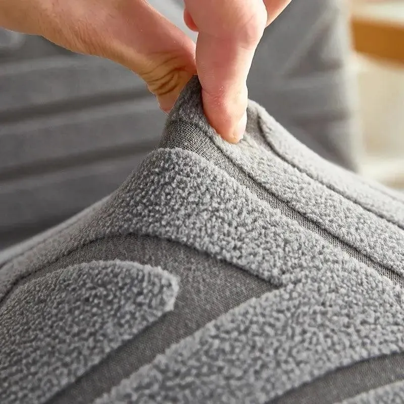 Jacquard Gris - Housse de Canapé Extensible