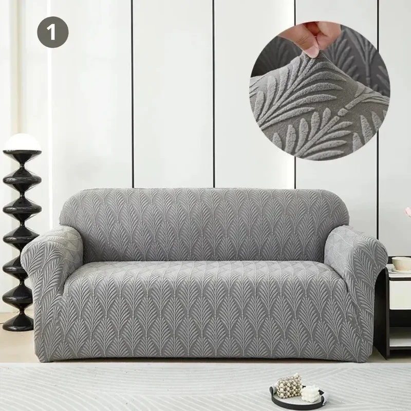 Jacquard Gris - Housse de Canapé Extensible