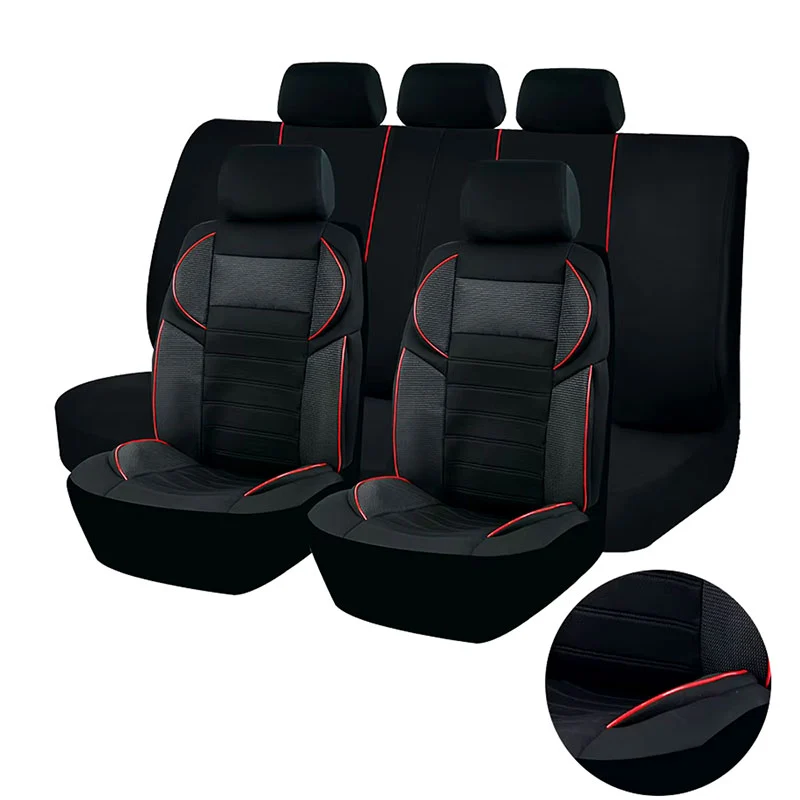Housse Pour Siège De Voiture Noir et Rouge
