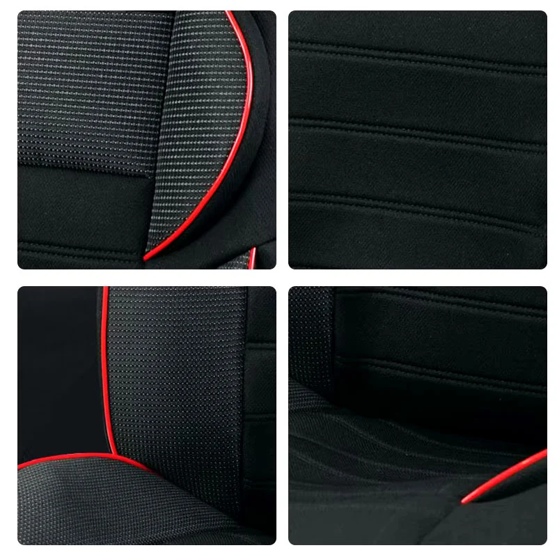 Housse Pour Siège De Voiture Noir et Rouge