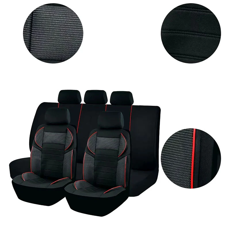 Housse Pour Siège De Voiture Noir et Rouge