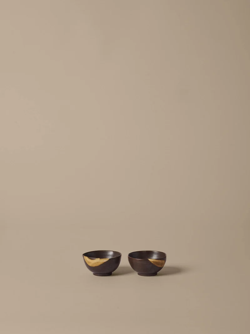 Koyo Bowls - Ø8.5 - Set of 2 - Dark Brown/Buff