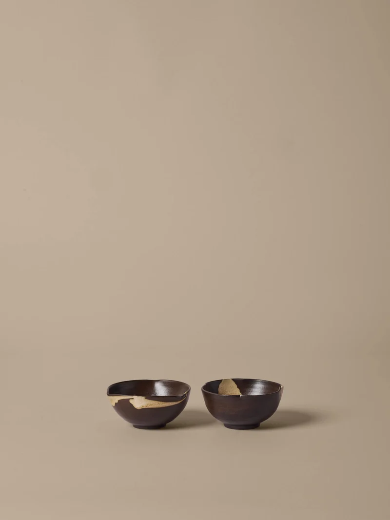 Koyo Bowls - Ø11.5 - Set of 2 - Dark Brown/Buff
