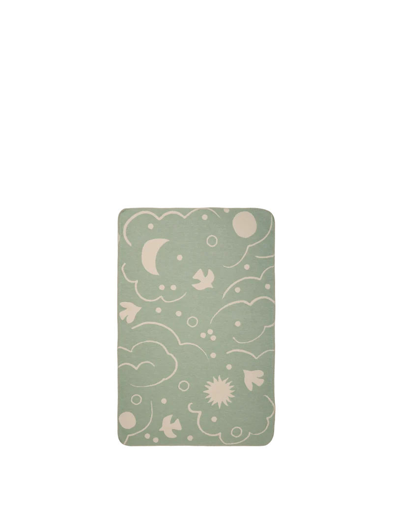 Skye Blanket - Tea Green/Parchment
