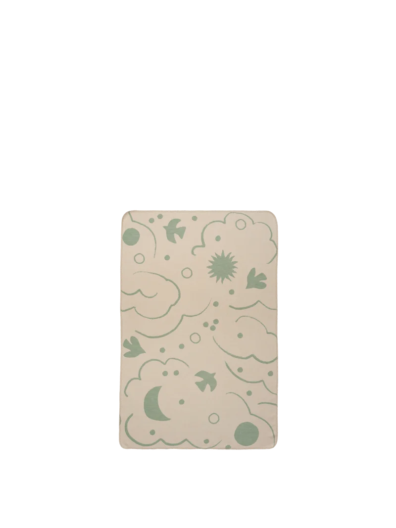 Skye Blanket - Tea Green/Parchment