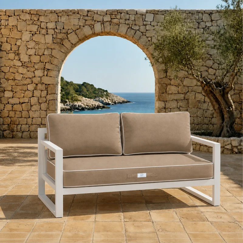 Ensemble Coussins Premium 120x60 Moka - 1 Assise + 2 Dossiers (Épais 12cm & Passepoil)