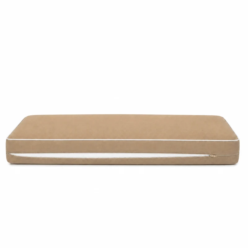 Ensemble Coussins Premium 120x60 Moka - 1 Assise + 2 Dossiers (Épais 12cm & Passepoil)