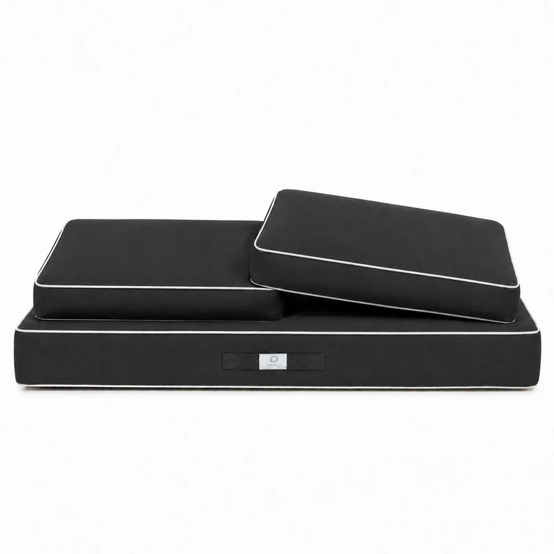 Ensemble Coussins Premium 100x50 Gris Foncé - 1 Assise + 2 Dossiers (Épais 12cm & Passepoil)