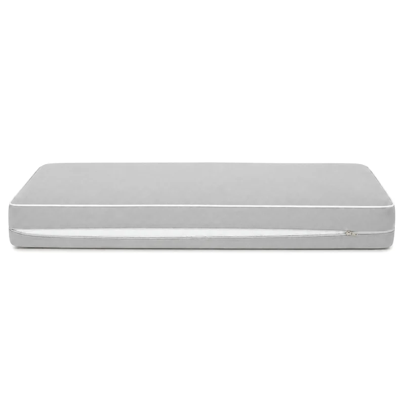 Ensemble Coussins Premium 100x50 Gris Clair - 1 Assise + 2 Dossiers (Épais 12cm & Passepoil)