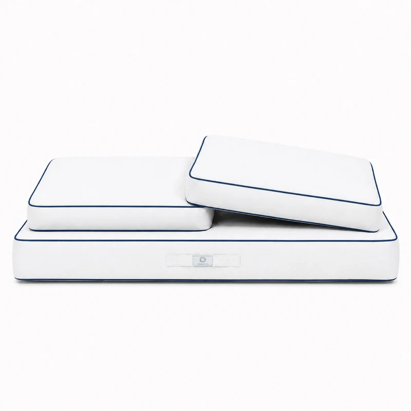 Ensemble Coussins Premium 100x50 Blanc - 1 Assise + 2 Dossiers (Épais 12cm & Passepoil)
