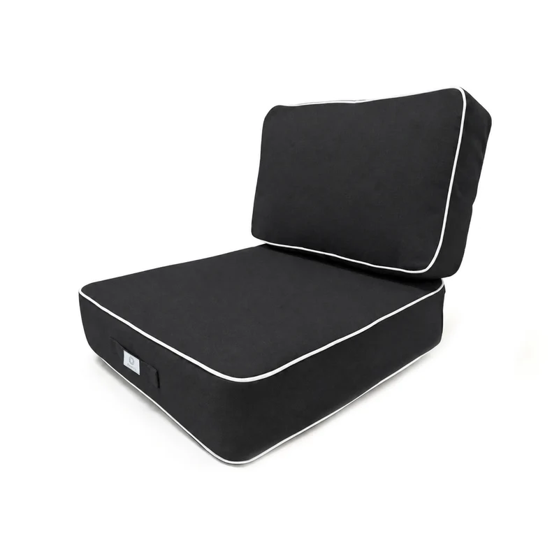 Ensemble Coussins Premium 50x50 Gris Foncé - Épais 12cm & Finition Passepoil