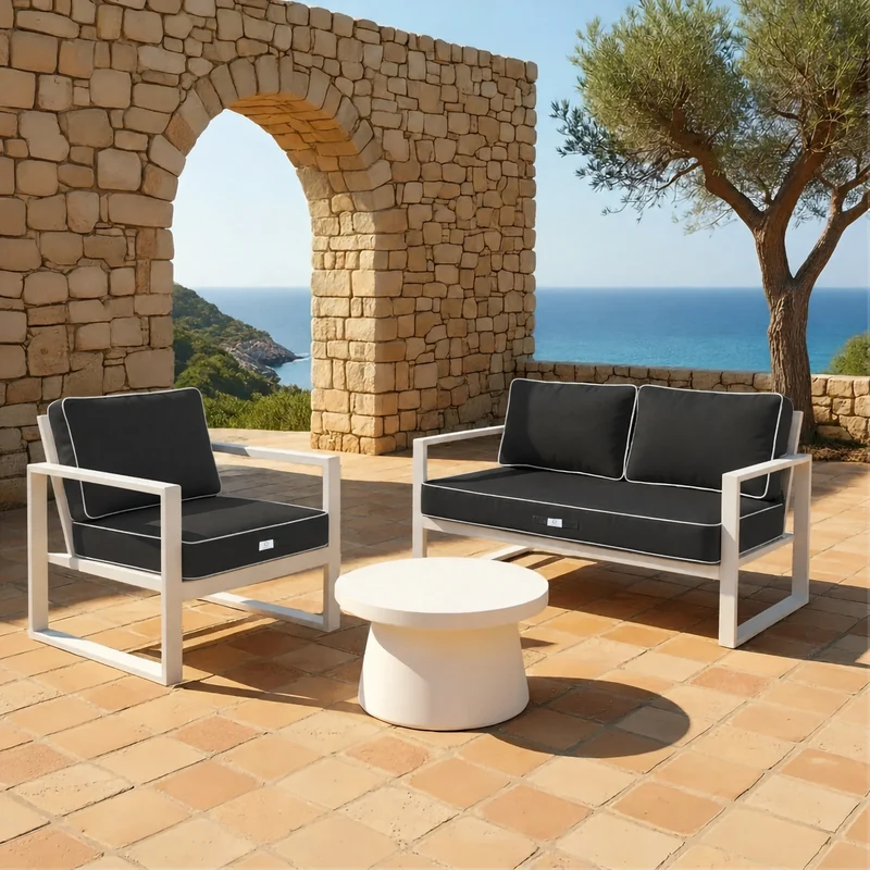 Ensemble Coussins Premium 50x50 Gris Foncé - Épais 12cm & Finition Passepoil