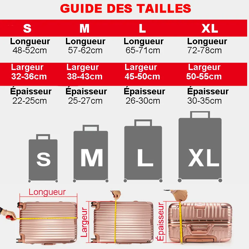 Housse de protection pour valise à roulette cabine ou XL - 20 motifs été