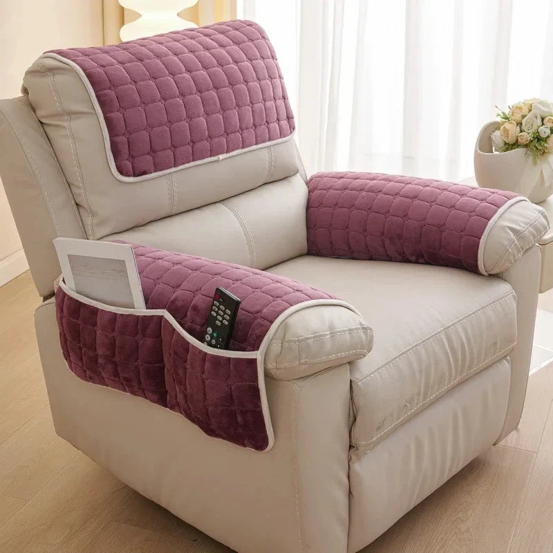Pad antidérapant de protection pour fauteuil et canapé - velours capitonné