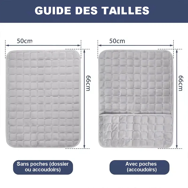 Pad antidérapant de protection pour fauteuil et canapé - velours capitonné