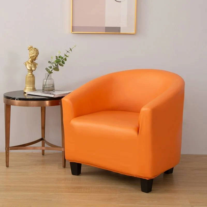 Housse pour fauteuil cabriolet extensible en cuir - orange