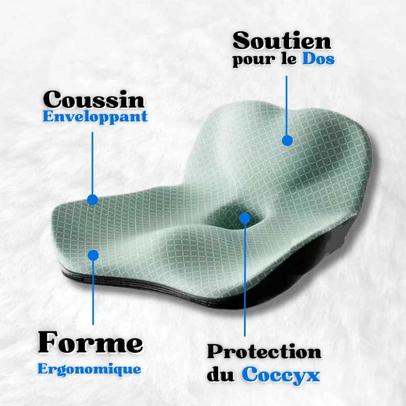 Coussin Coccyx massant pour voiture vert !