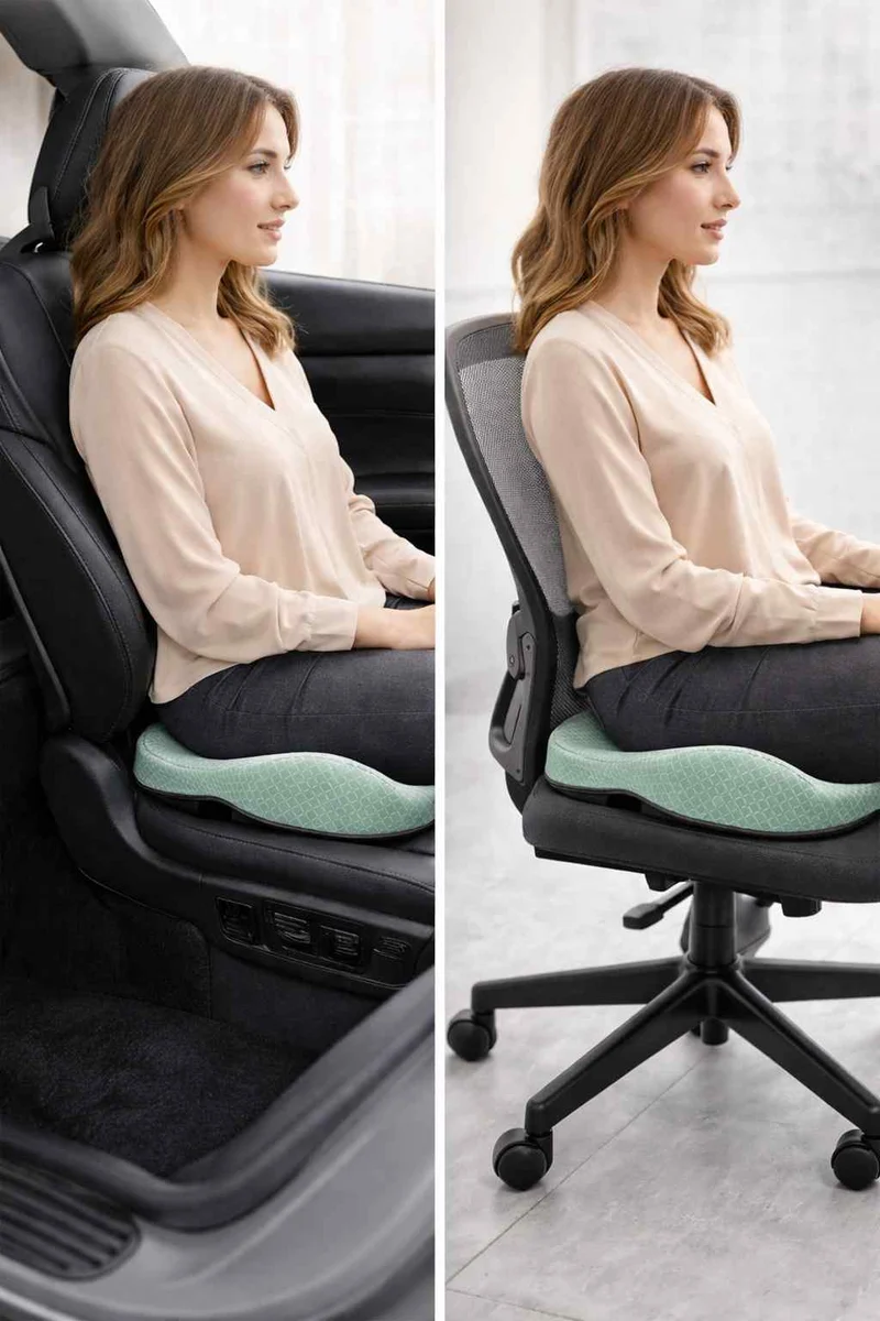 Coussin Coccyx massant pour voiture vert !