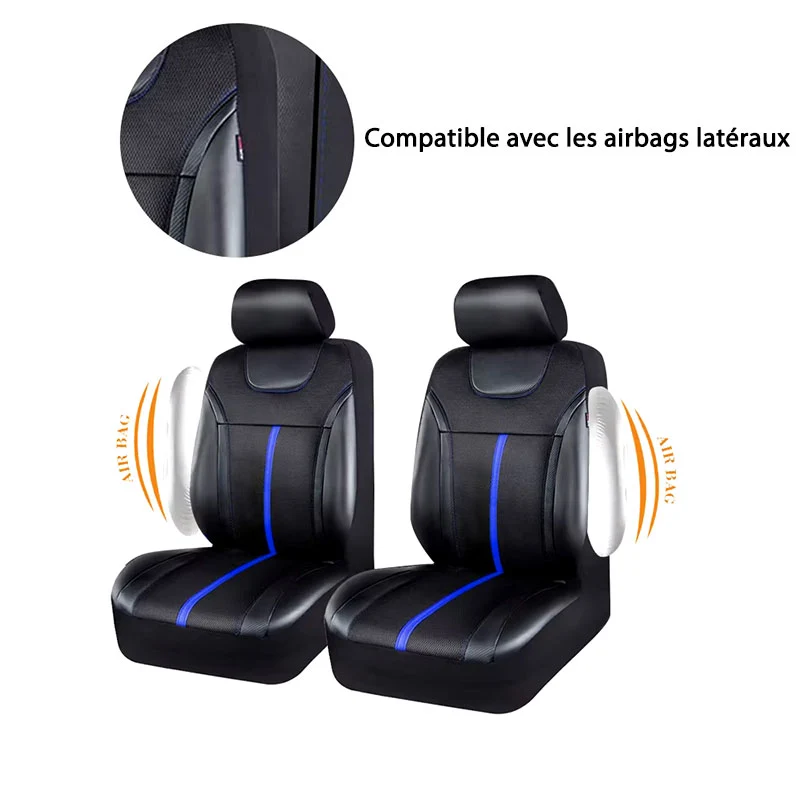 Housse Universelle Siège Auto Noir et Bleu