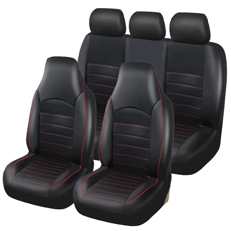 Housse de Siège Pour Voiture Universelle Noir et Rouge