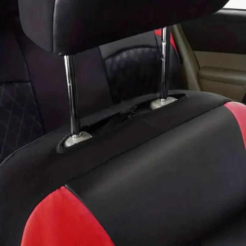 Housse de Protection Pour Siège de Voiture Noir et Rouge