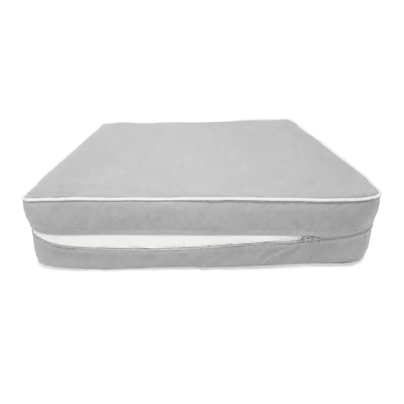 Ensemble Coussins Premium 50x50 Gris Clair - Épais 12cm & Finition Passepoil