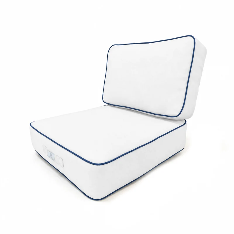 Ensemble Coussins Premium 60x60 Blanc - Épais 12cm & Finition Passepoil
