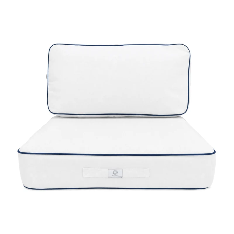 Ensemble Coussins Premium 50x50 Blanc - Épais 12cm & Finition Passepoil