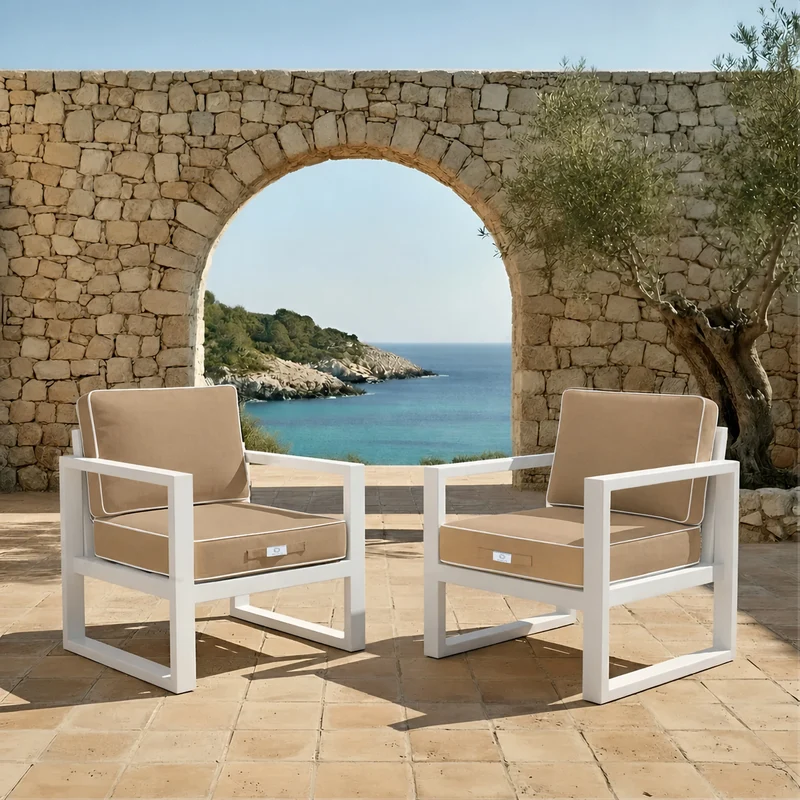 Ensemble Coussins Premium 50x50 Moka - Épais 12cm & Finition Passepoil