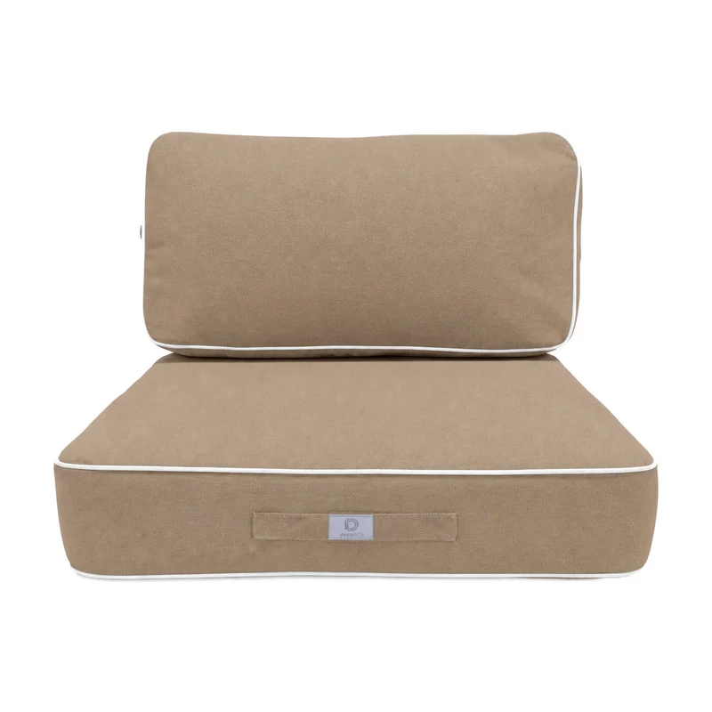 Ensemble Coussins Premium 50x50 Moka - Épais 12cm & Finition Passepoil