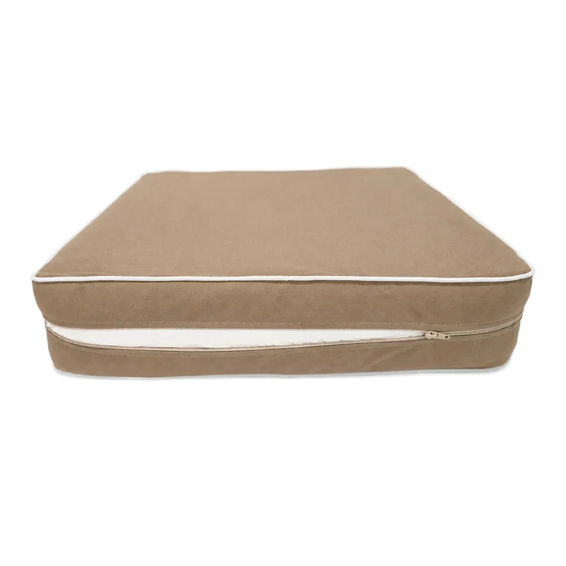 Ensemble Coussins Premium 50x50 Moka - Épais 12cm & Finition Passepoil