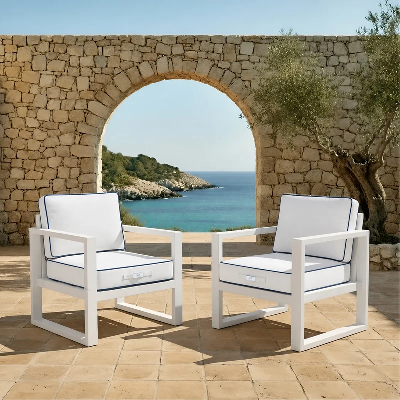 Ensemble Coussins Premium 60x60 Blanc - Épais 12cm & Finition Passepoil