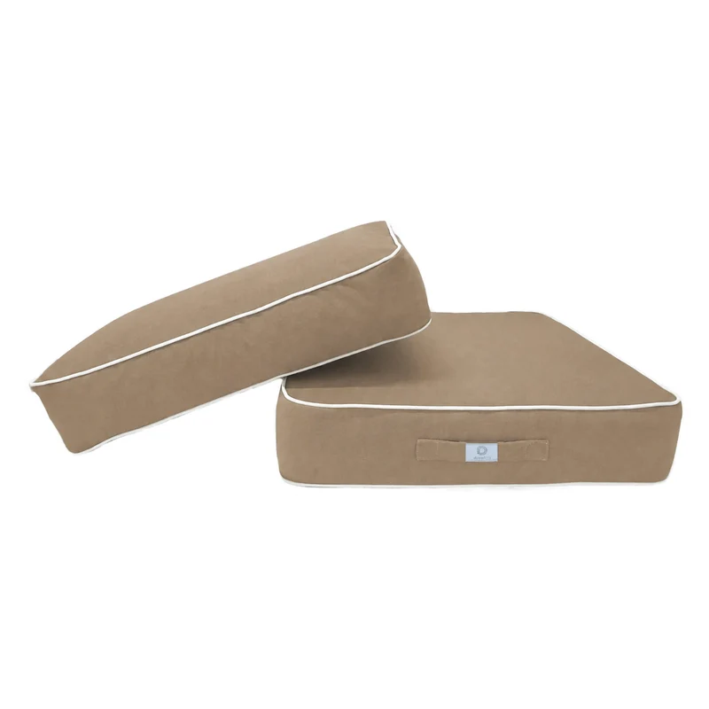 Ensemble Coussins Premium 60x60 Moka - Épais 12cm & Finition Passepoil