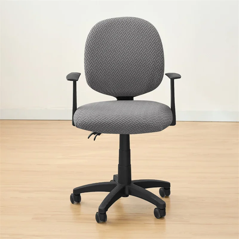 Housse de siège de bureau extensible velours damassé - 2 pièces dossier et assise
