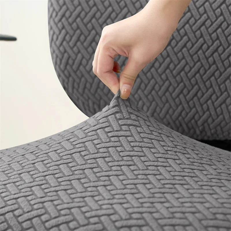 Housse de siège de bureau extensible velours damassé - 2 pièces dossier et assise