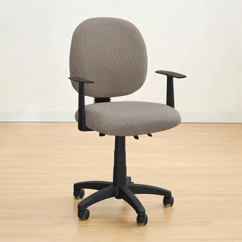 Housse de siège de bureau extensible velours damassé - 2 pièces dossier et assise