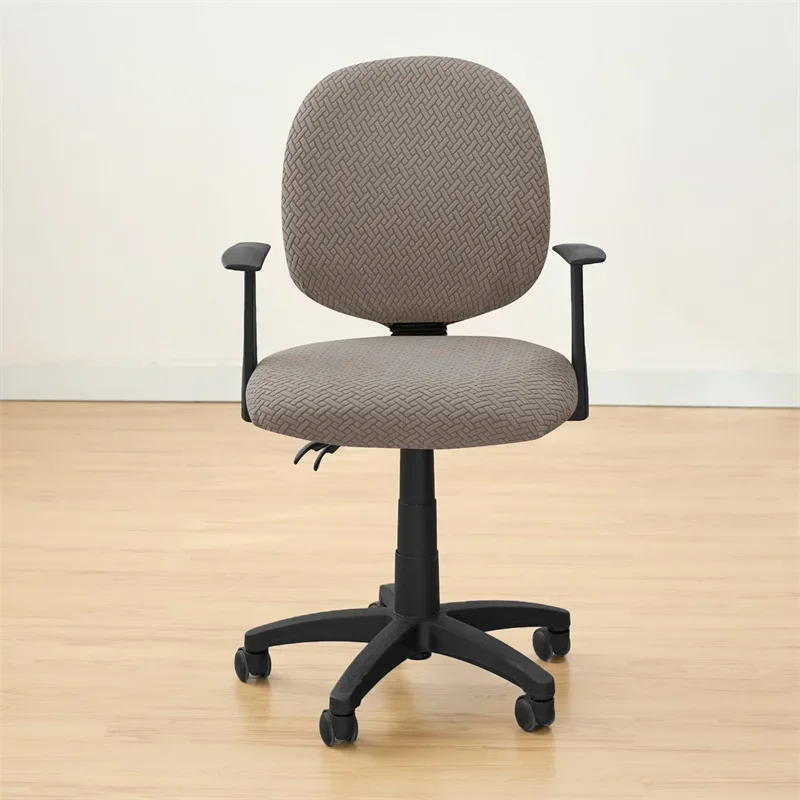 Housse de siège de bureau extensible velours damassé - 2 pièces dossier et assise